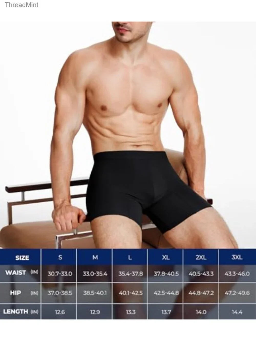 Men's Padded Boxer Briefs Tummy Control Shapewear Butt Lifter
